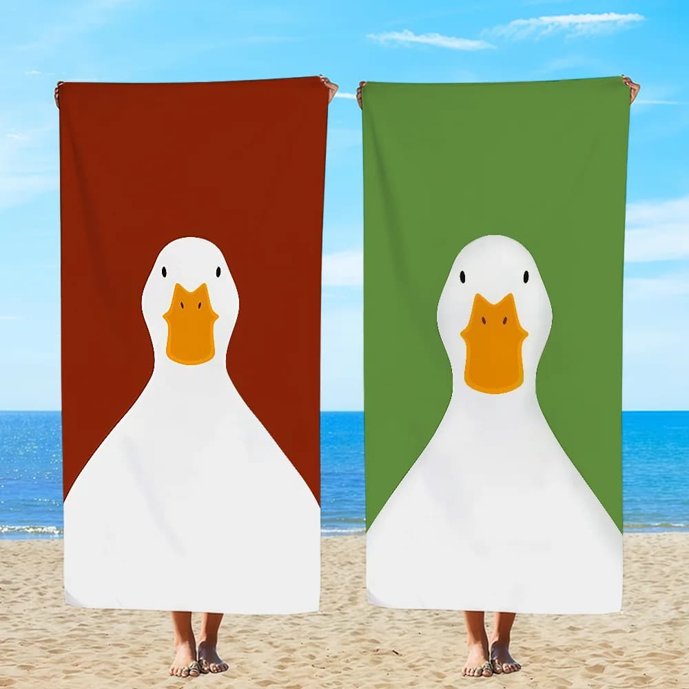 Bathrobe in fabric for bath and beach, fast drying, colorful, light, cute, portable, for camping, swimming, with cartoon design, duck-shaped, for pool, solid color, travel
