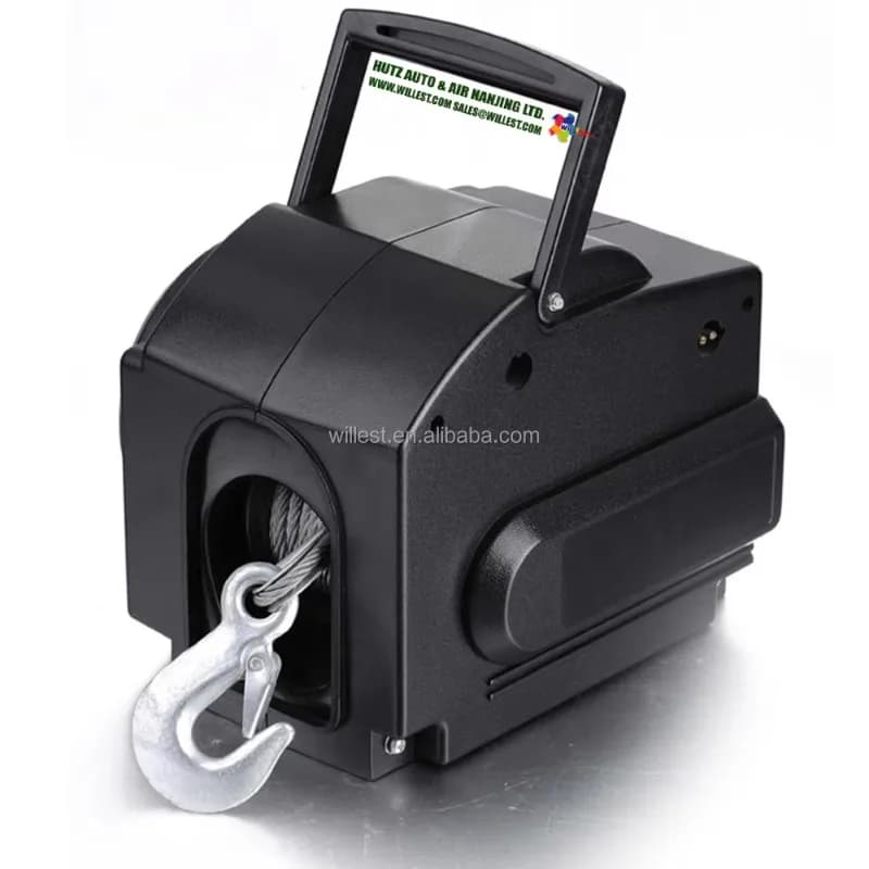 Electric Yacht Boat Trailer Winch HUTZ 2000 Lbs Pulling 6000 Lbs Rolling Capacity WIN2000B03 12v Electric Boat Anchor Winch