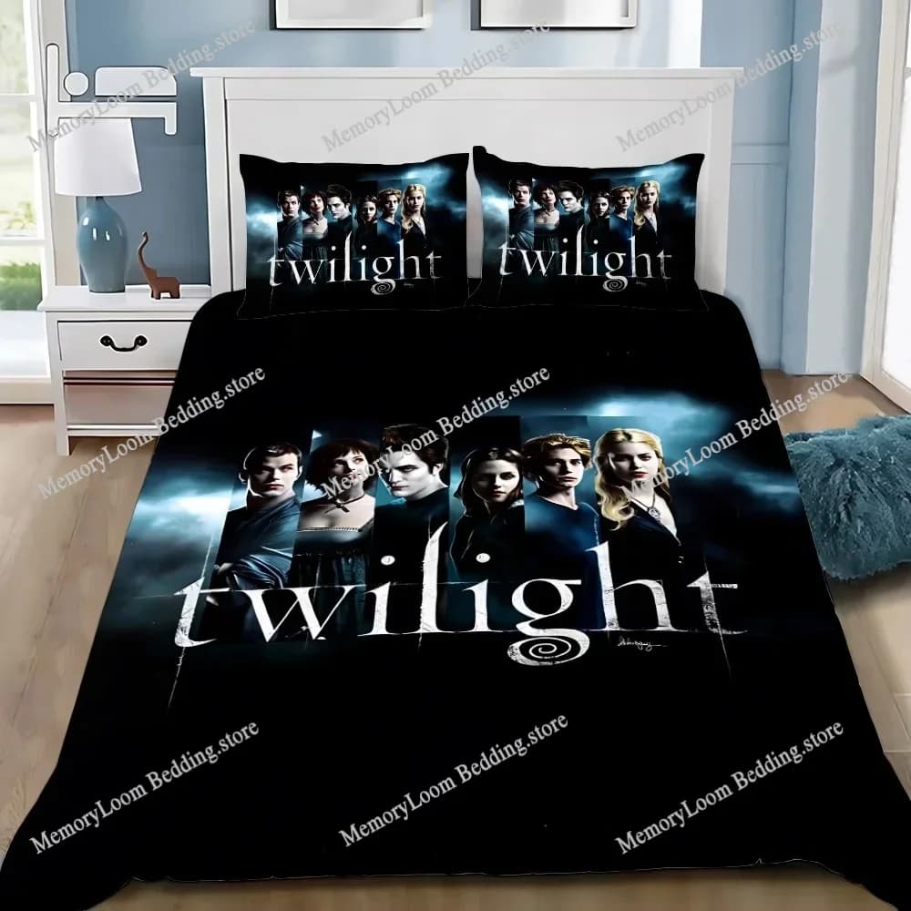 TV Series Popular The Twilight Saga Edward Cullen Bedding Set King Size Duvet Cover 3D Print Cozy Soft Bed Sheet Set Adult Home
