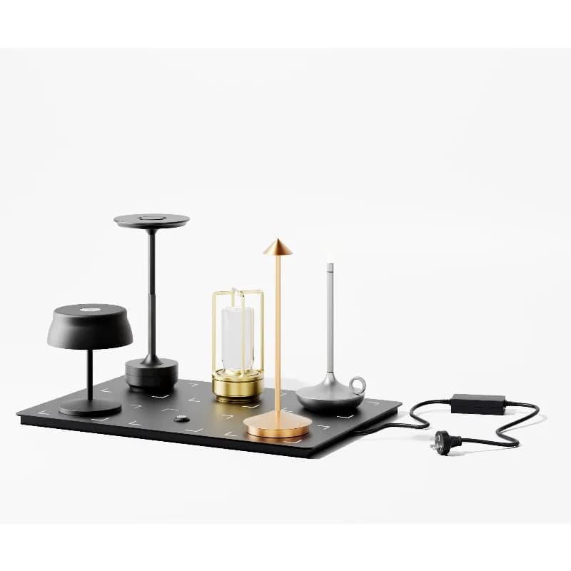 Metal Desk Lamp Post Modern LED Home Decor Lighting Rechargeable Wireless