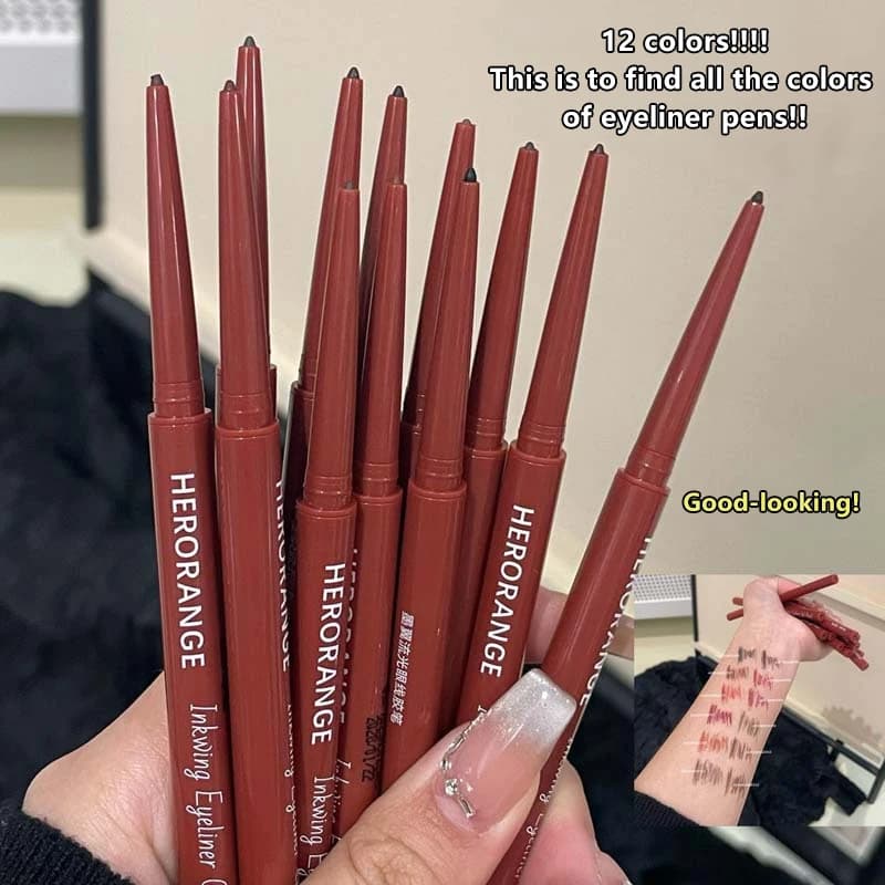 Matita eyeliner da 10 colori Impermeabile a lunga durata Nero Marrone Ombretto facile da indossare Contour Stick Trucco baco da seta sdraiato
