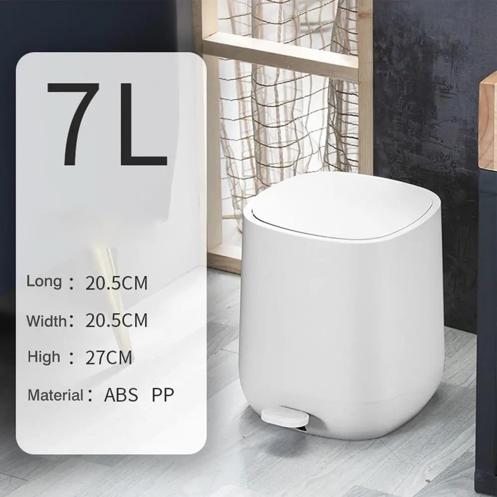 Contenitore per Rifiuti da 7 Litri per Casa e Ufficio, Bidone Automatico a Cubo con Coperchio, Cestino per Pannolini e Rifiuti, Arredo per lo Stoccaggio