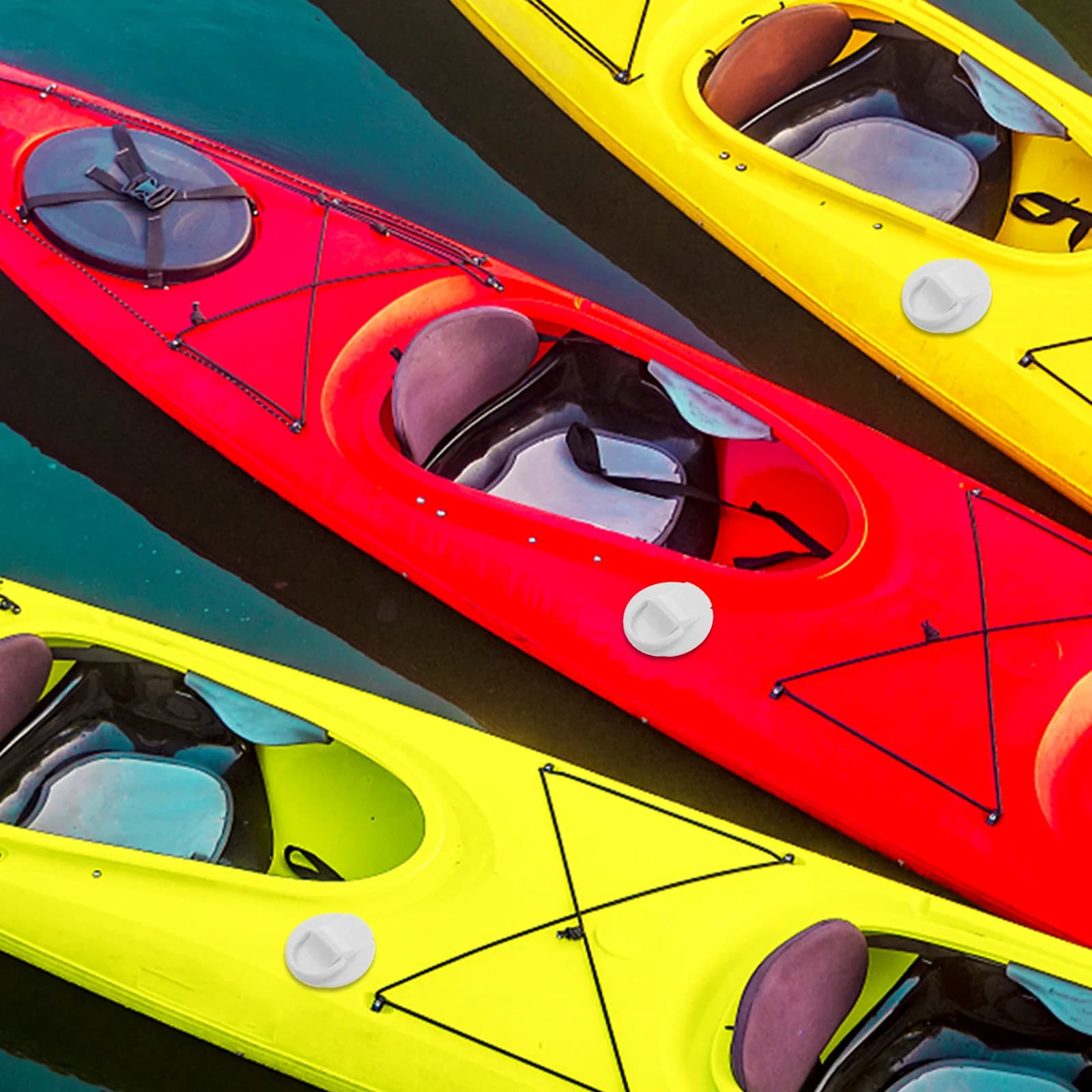 8 Pezzi Clip a D in PVC per Paddle Board, Ganci di Fissaggio Sicuri per Kayak Gonfiabile, Clip per Pagaie, Supporti per Stand Up Paddleboarding