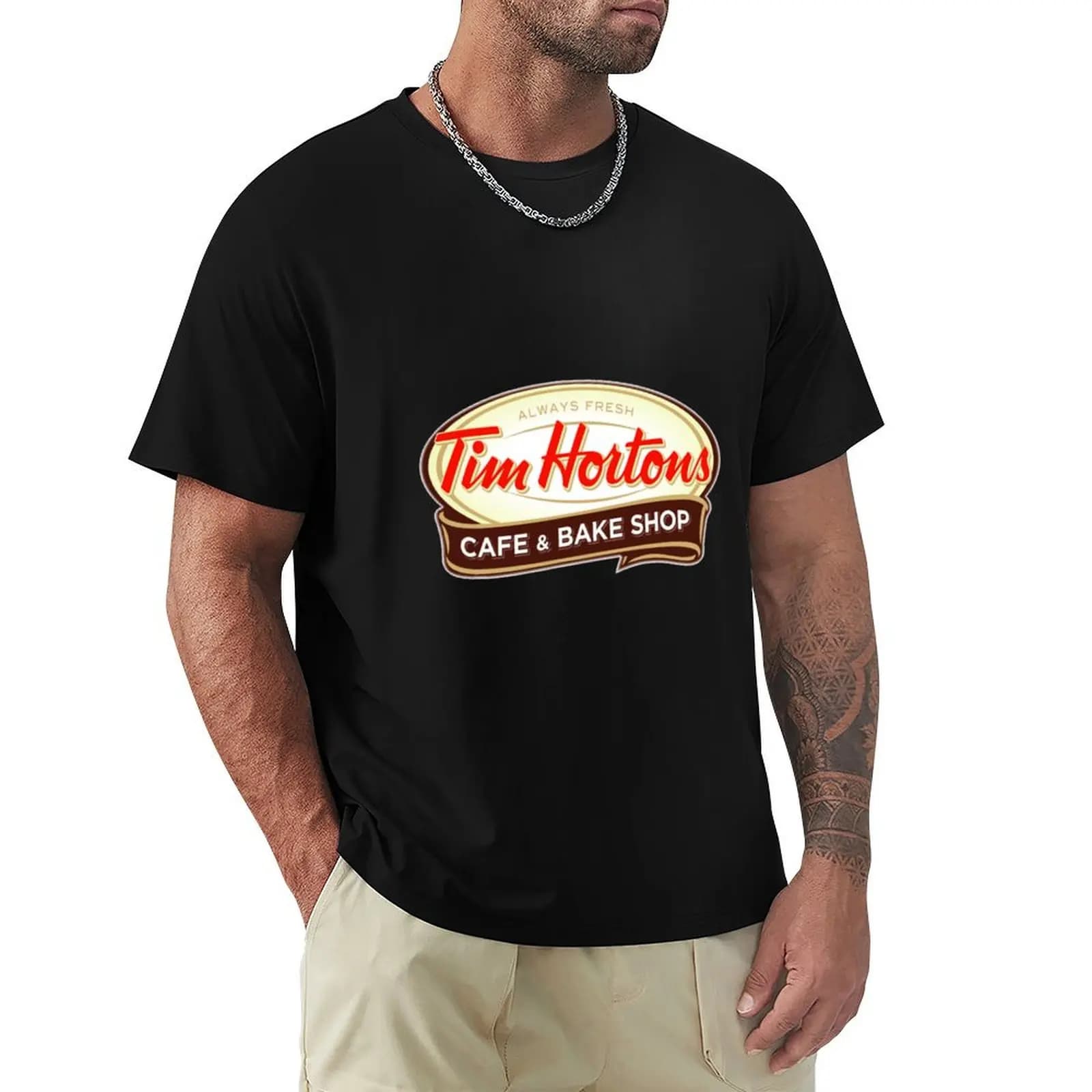 T-shirt Tim Hortons, T-shirt casual da lavoro
