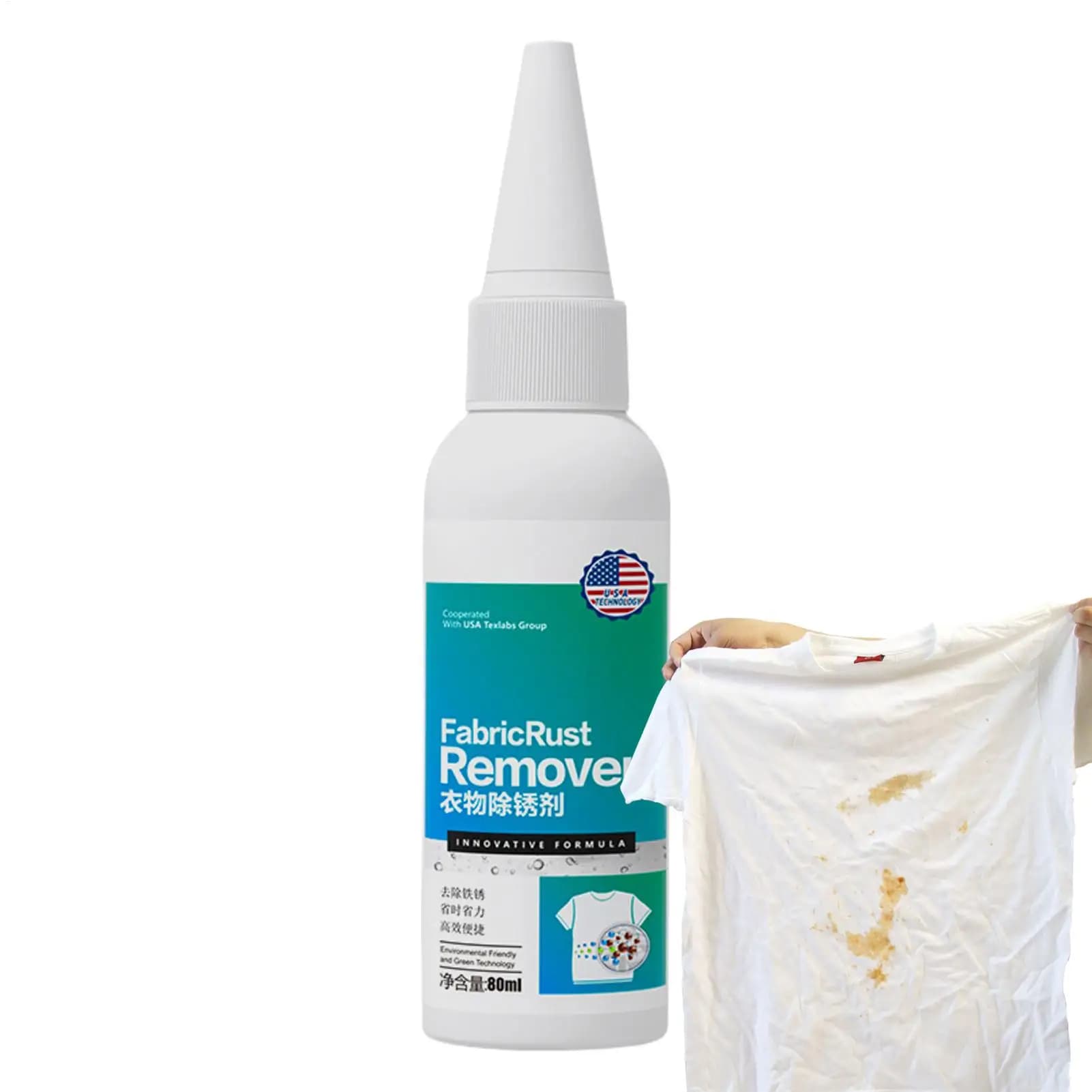 Detergente Professionale Multifunzionale per Tessuti da 80ml, Liquido Rimuovi-Macchie, Soluzione per Lavanderia e Cura dei Vestiti