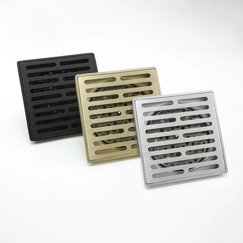4 Inch Stainless Steel Deodorant Square Floor Drain Matt Black Brushed Gold Bathroom Toilet Balcony Washing Machine Floor Drain