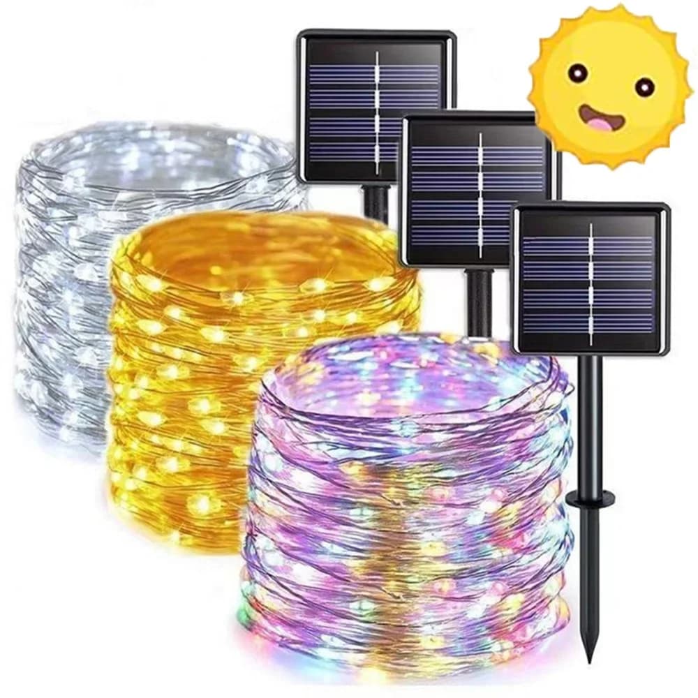Runto LED Fairy String Lights, 8 Functions Outdoor Solar Power Light Garland ,Wedding Party Christmas Lamp For Tree Decor