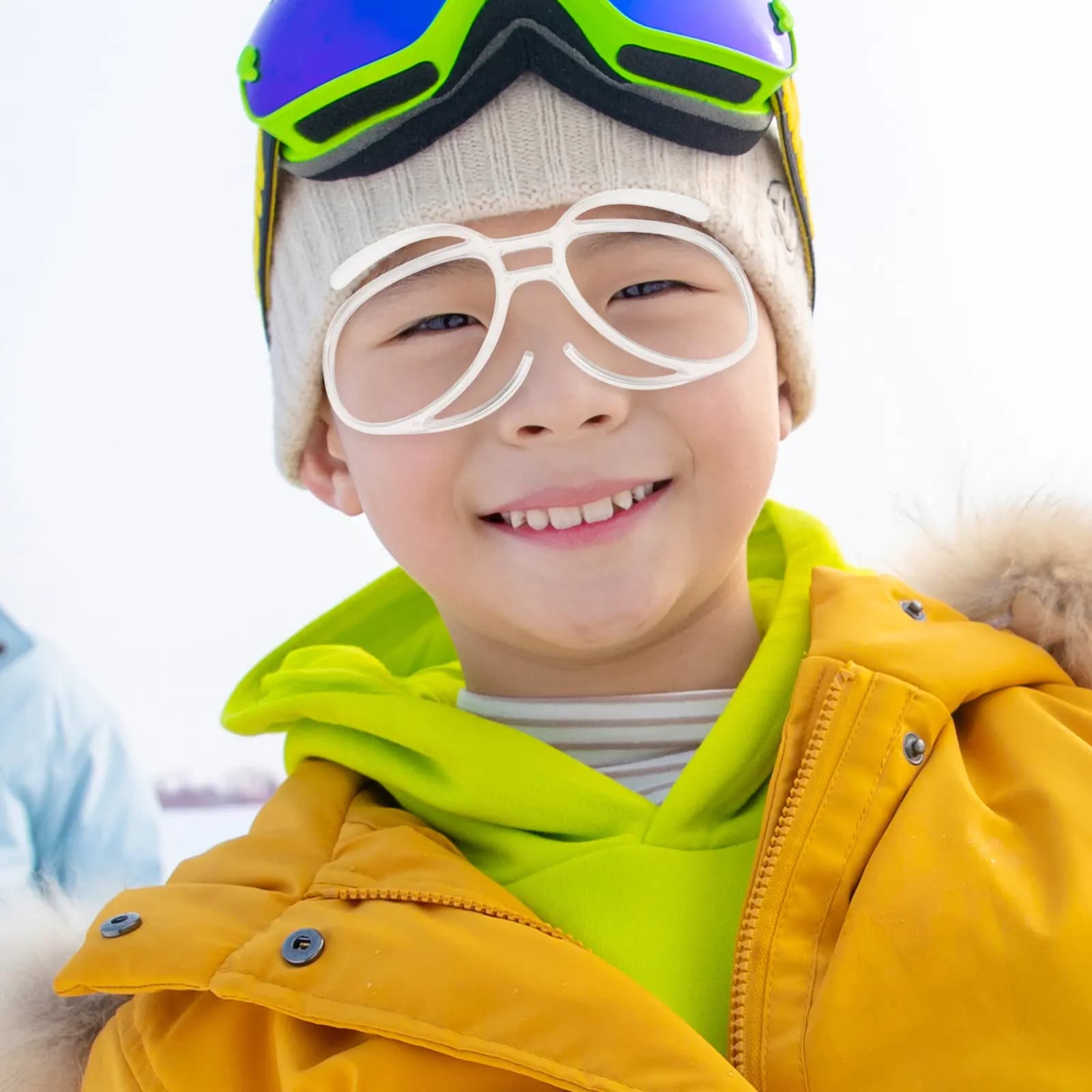 Inserto Ottico Flessibile per Occhiali da Sci, Adattatore per Occhiali da Snowboard e Moto, Antivento e Antineve