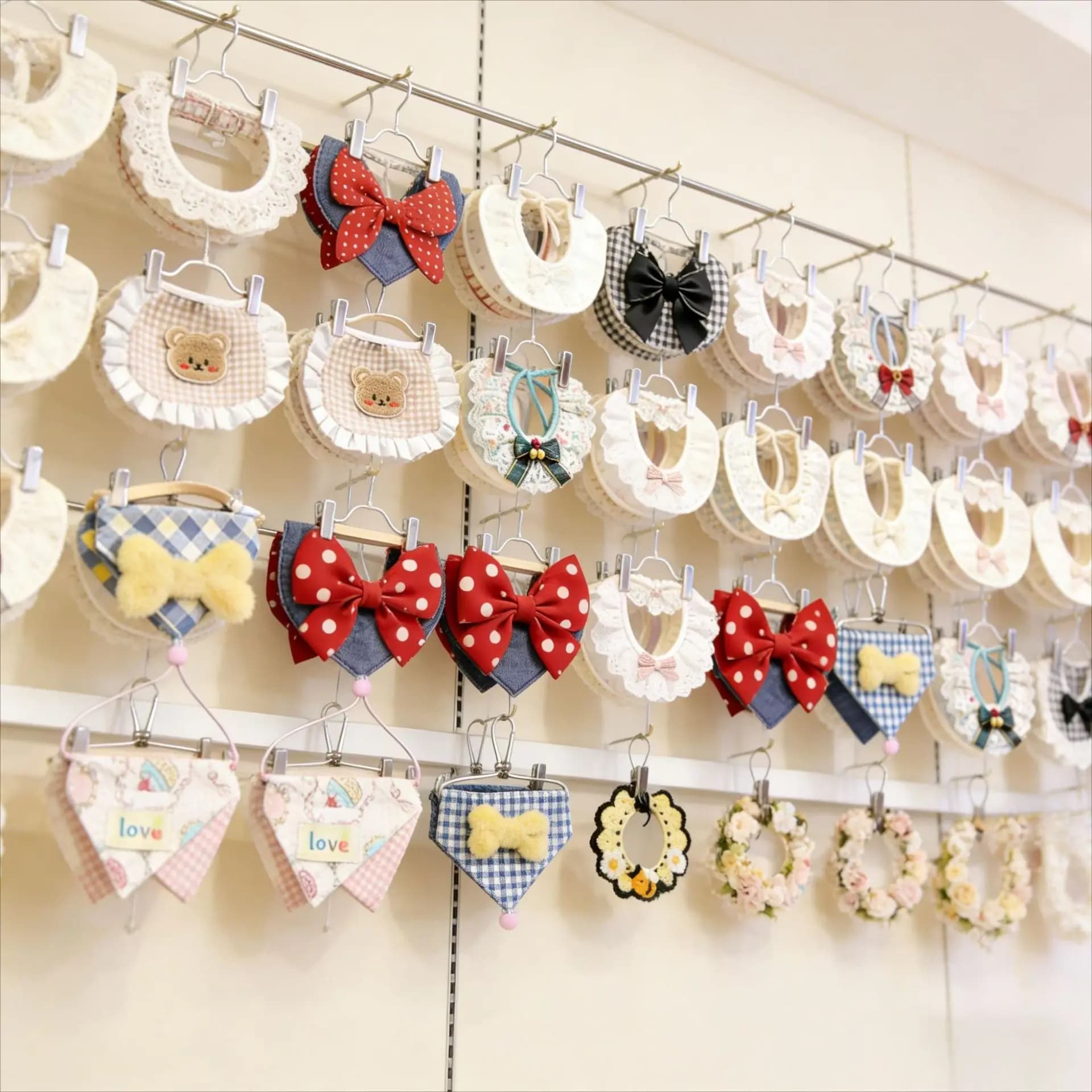 Korean Style Pet Plaid Bib Bow Tie Collar Elegant Lace Cotton Dog Accessories Dog Bandana Dog Bow Tie Halloween Pet