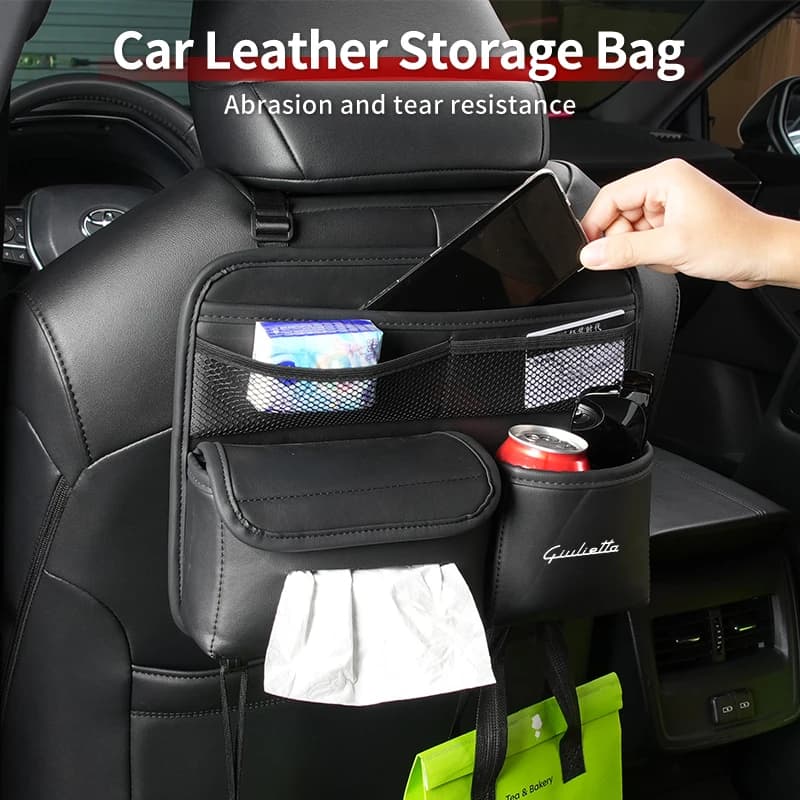 Car Seatback Storage Bag Tools Organizer Tissue Holder Accessories For Giulietta 159 147 156 166 Mito Giulia GT Stelv