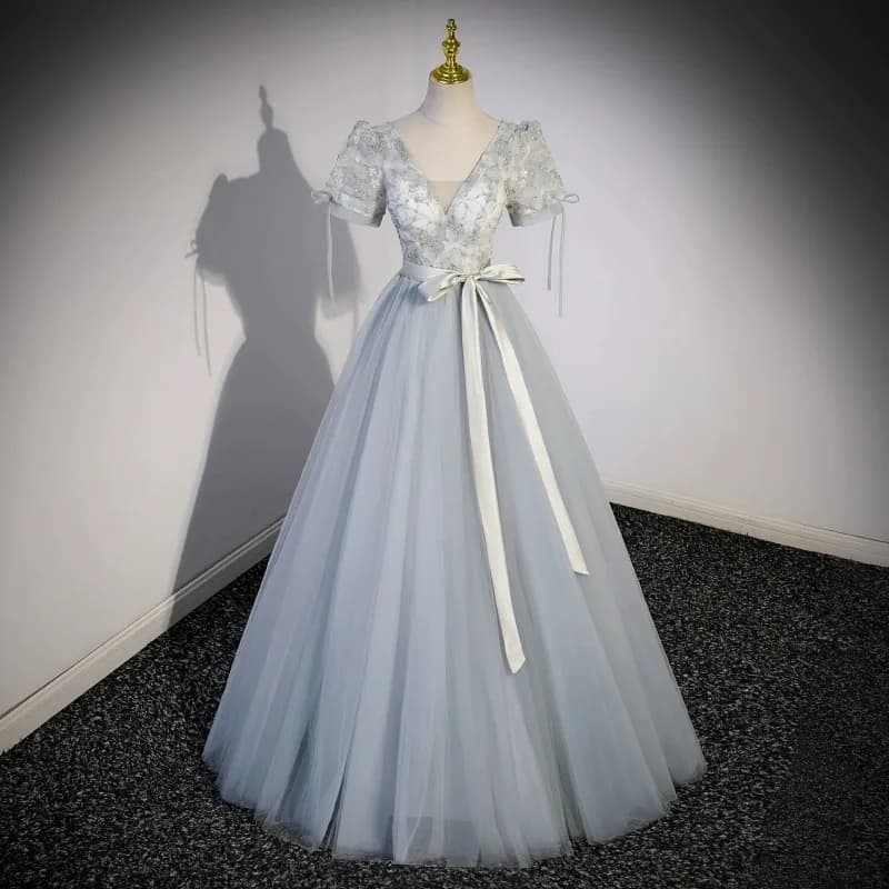 Abito da sera in garza leggera super fata Nuovo elegante nicchia con scollo a V profondo Regalo per adulti Abito da principessa Esame d'arte vocale Abito alla moda
