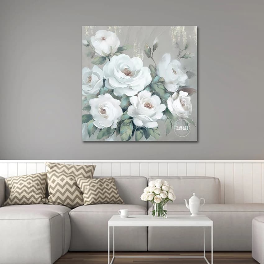 Artistic Impressions Paintings, Wall Decoration for Restaurant, Abstract Canvas, No Frame, Hand Painted Image with Flowers, Acrylic Artworks
