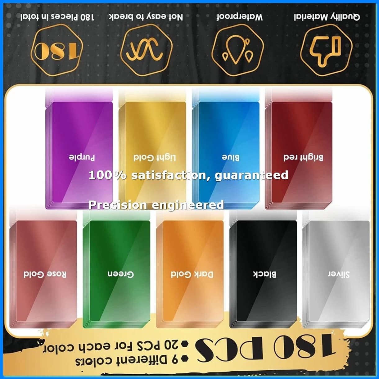 180 Pezzi di Fogli in Alluminio Colorati per Incisione Laser, Biglietti da Visita Personalizzabili, Carte Regalo Fai-da-Te B-FS