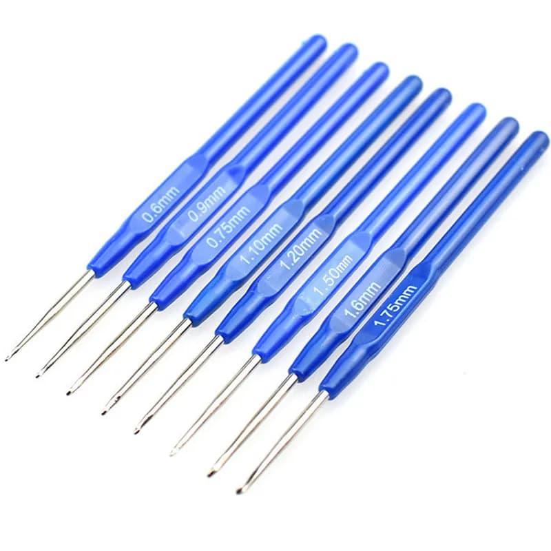 8 pz/set ferri da maglia uncinetti strumento di plastica maglione ferri da cucire kit mix 0.6mm-1.75mm 8 dimensioni ganci per lavorare a maglia