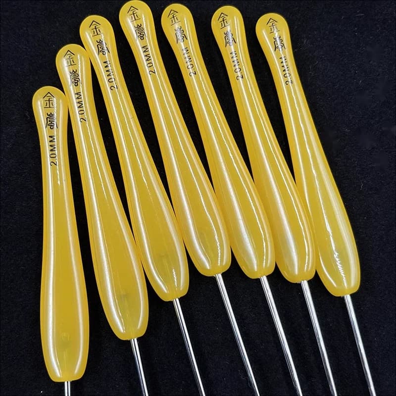 Aghi per Uncinetto Jinlan con Manico in Resina Giallo Ambra Standard DIY 0.4 0.5 0.6 0.7 0.8 0.9 2.0 2.5 3.0 4.0 mm