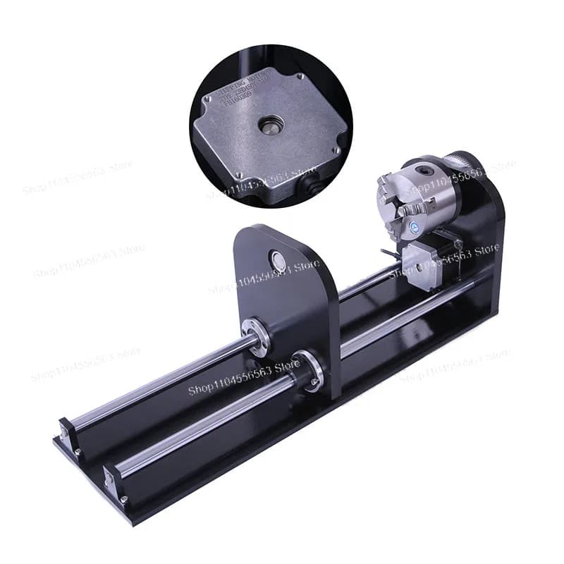 Albero rotante per macchina per incisione laser da 80 mm - Con mandrino a tre griffe per apparecchiature di fresatura di precisione