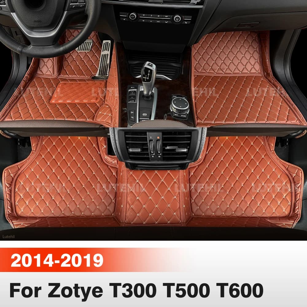 Tappetini per Auto Zotye T300 T500 T600 2014-2019 18 17 16, Tappeti per Tutte le Stagioni, Rivestimenti per Pavimento, Protezione Interna, Accessori