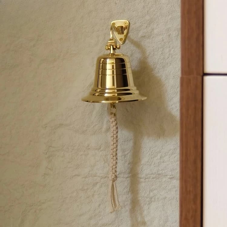 Orologio da parete in ottone Campanello per porta d'ingresso Tabellone per eventi Campana che squilla Decorazione del cortile del bar Campana da appendere alla parete Apertura del matrimonio