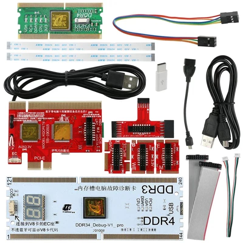 KQCPET6 V8 Laptop Desktop PC Test diagnostico universale Debug King Post Card supporto per PCI PCI-E MiniPCI-E LPC DDR3/4
