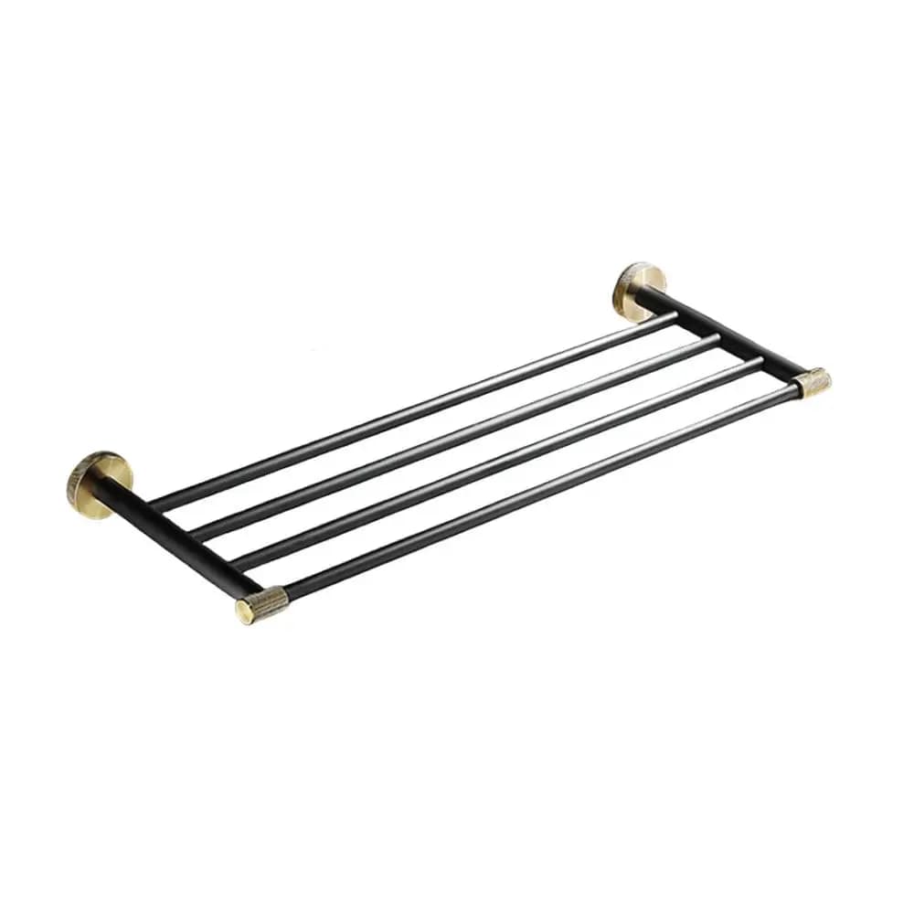 Portasciugamani da Parete in Acciaio Inox Oro e Nero, Set Bagno con Porta Asciugamani, Anello, Porta Carta Igienica, Spazzola, Personalizzabile