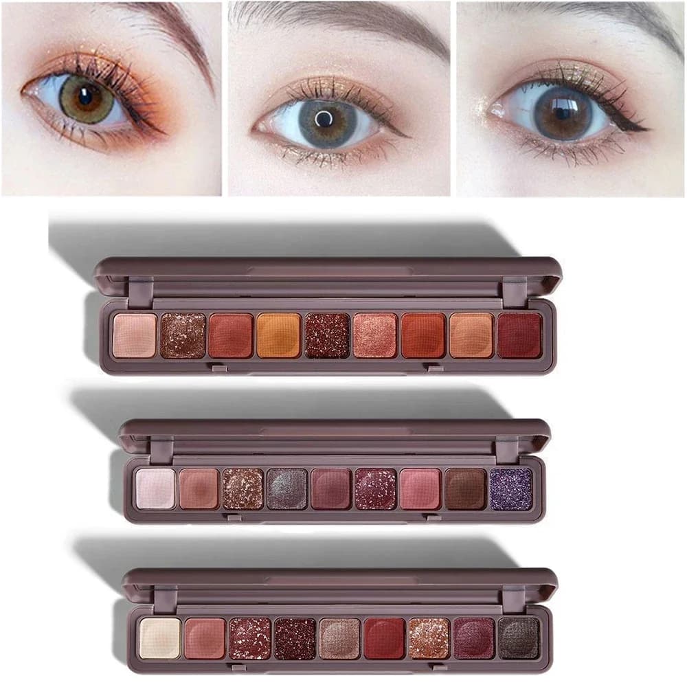 Ombretto glitterato con punta delle dita a 9 colori, ombretto perlescente opaco luccicante, tastiera impermeabile, cosmetico per trucco creativo