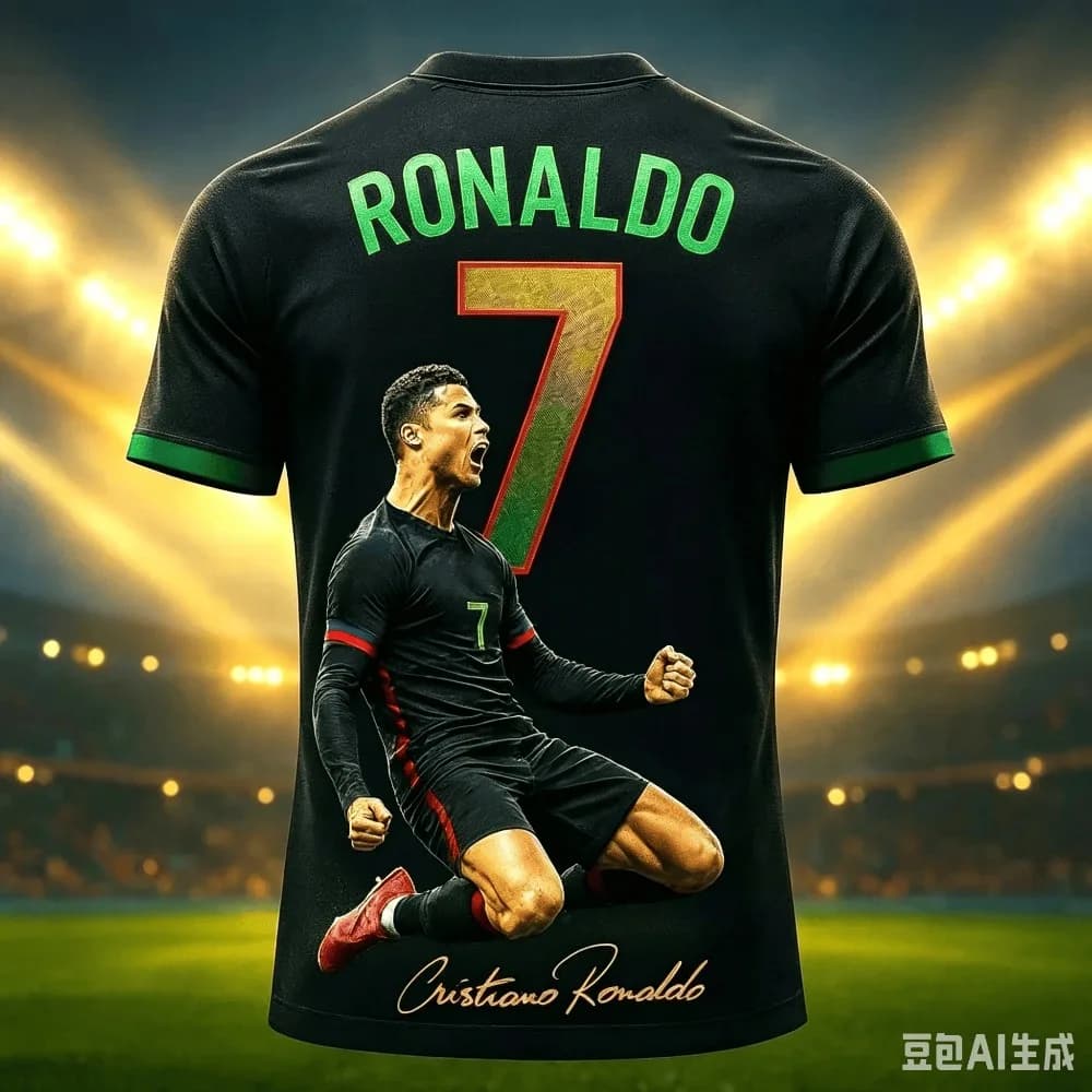 Ronaldo Summer 3D Printable Children's Clothing Football Shirt T-shirt Quick-drying and Breathable Suitable for Sports Wearing