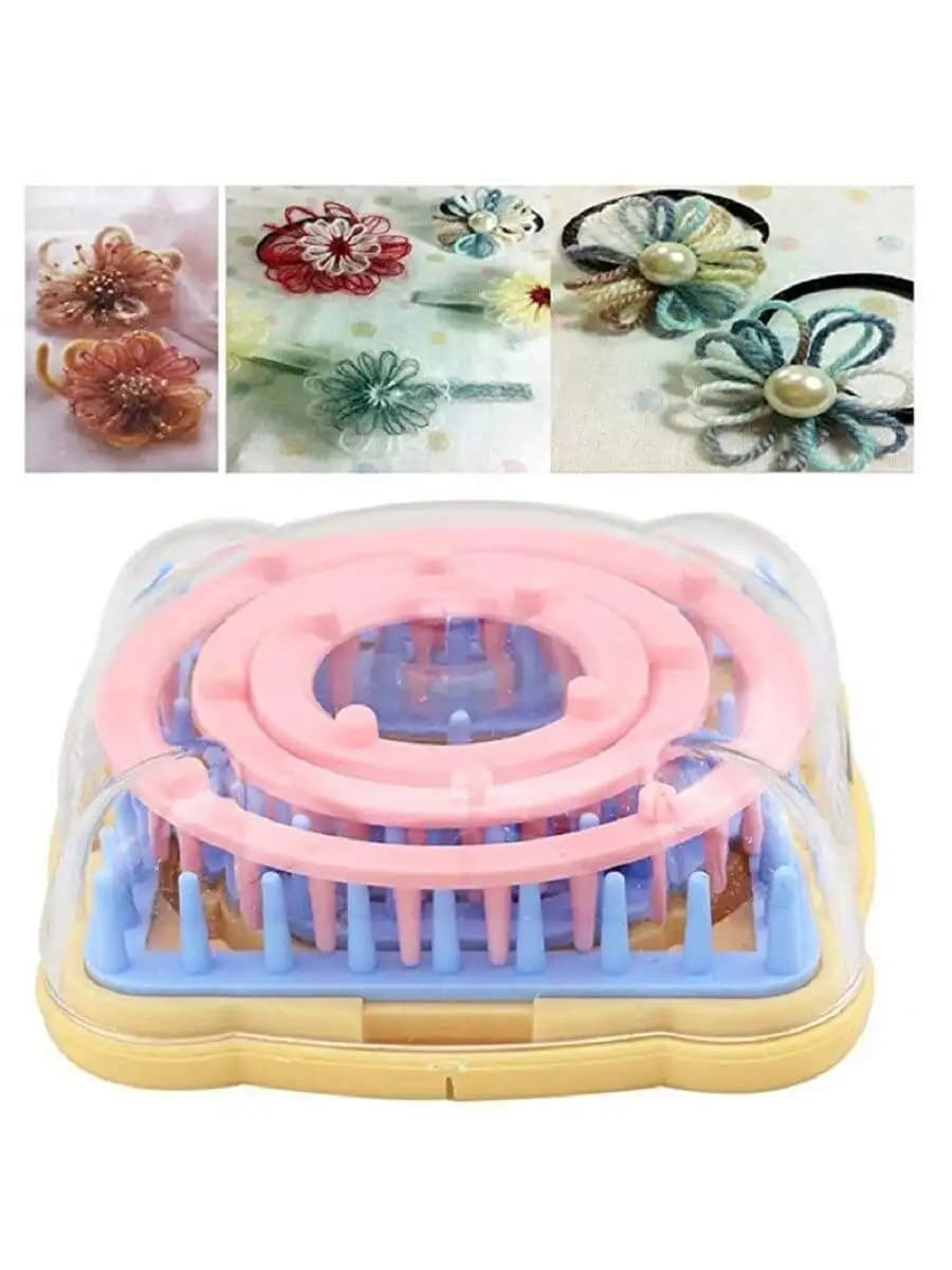 Hand Knitting Tools Flower Fork Knitted Device Knitting Loom Knit Daisy Flower Pattern Maker Weave Set Home DIY Craft Tool