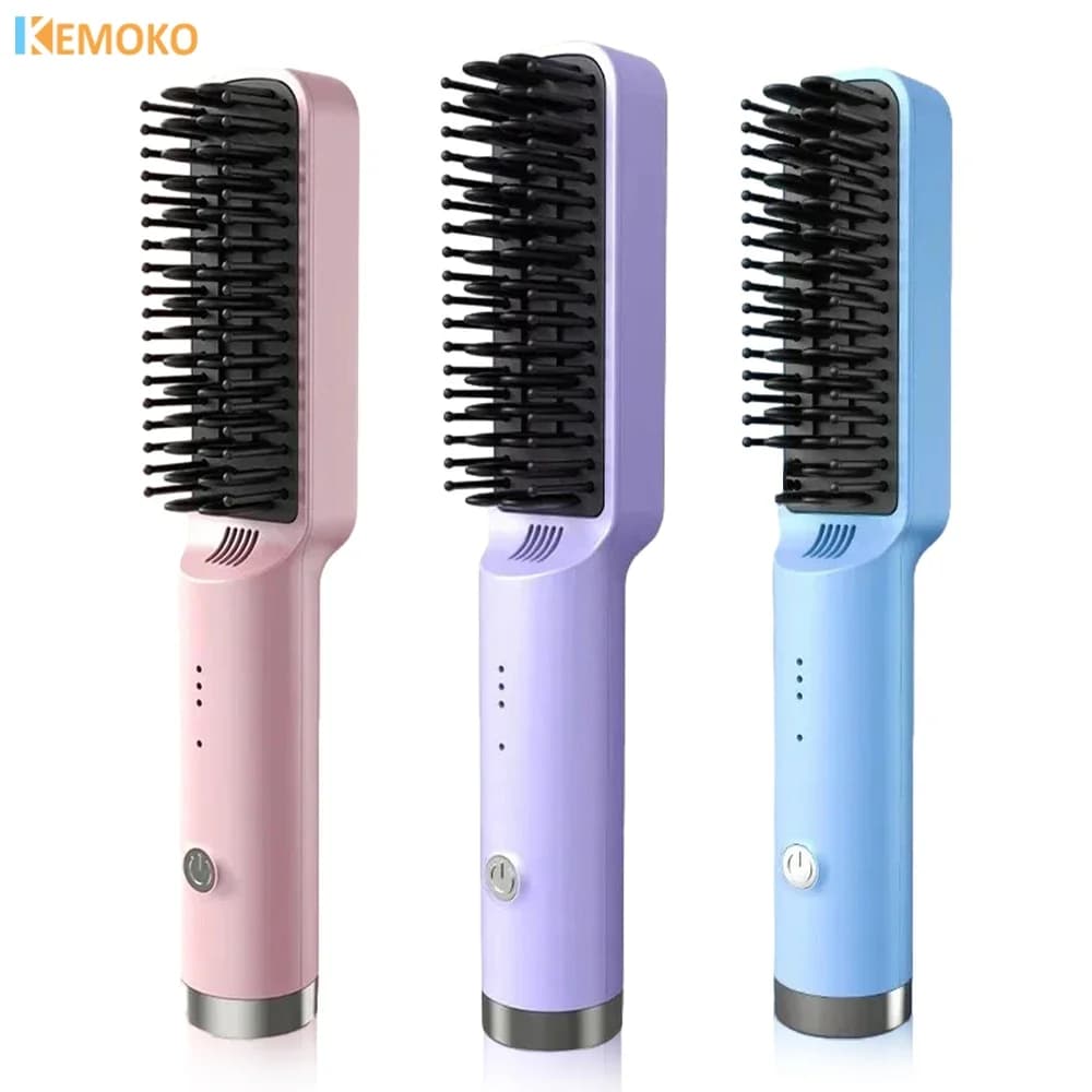 Portable Electric Hair Brush for Rechargeable Hair Plate Hair Brush for comb hair to smooth fashionable negative ions