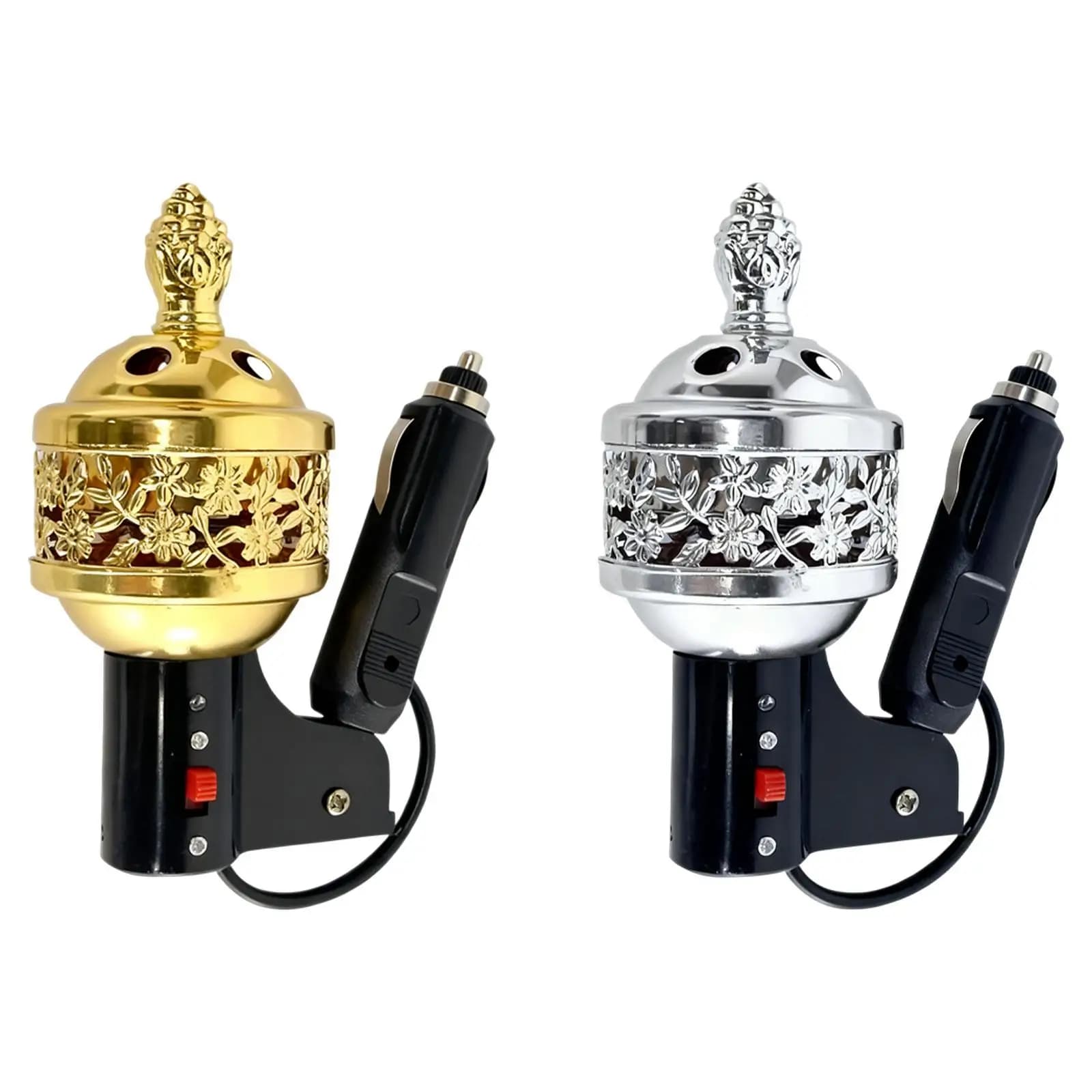 Bruciatore di incenso per veicoli Diffusore aromatico in ferro elettrico Porta profumo compatto per la decorazione di interni dell'auto