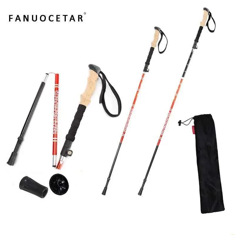 Trekking poles for hiking Walking poles for seniors Foldable and lightweight, 2-piece set - Trekking poles for camping with backpack
