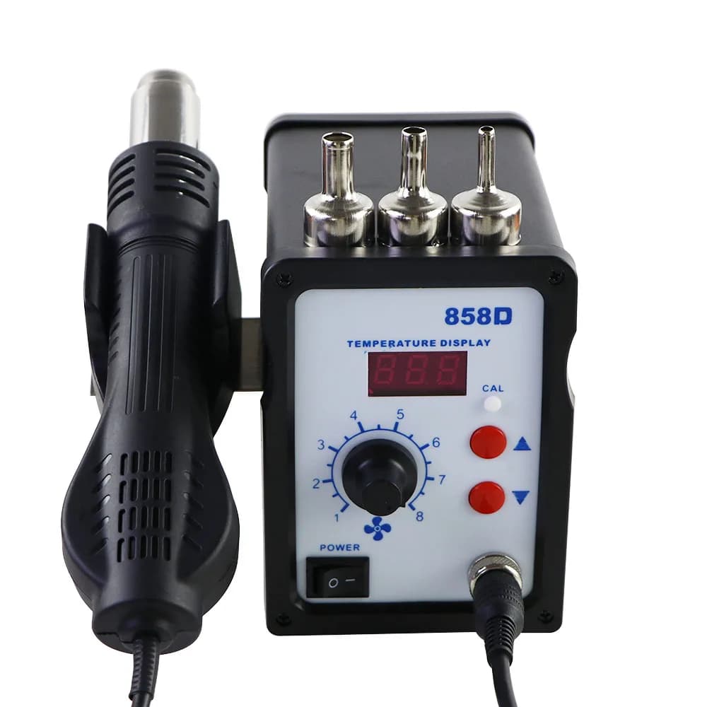 858D + Pistola ad aria calda 700W SMD BGA Rilavorazione Saldatura Dissaldatura Stazione Display digitale a LED Temperatura regolabile Pistola di calore Strumento di saldatura