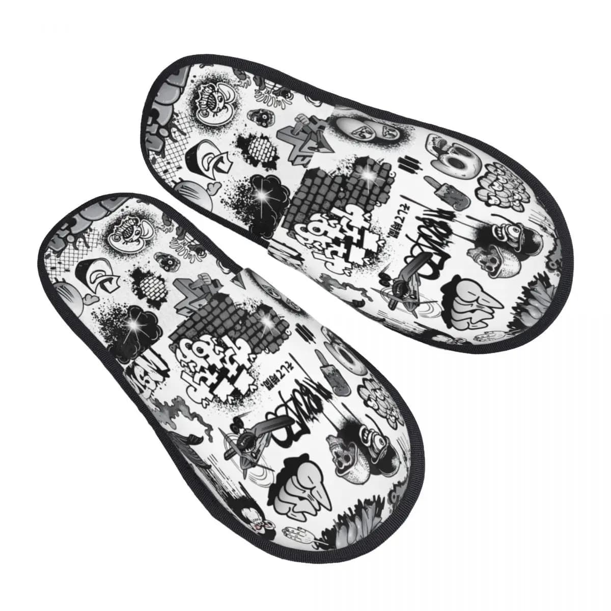 Pantofole per ospiti da parete Street Art Graffiti per spa da donna Pantofola da casa vintage con stampa personalizzata