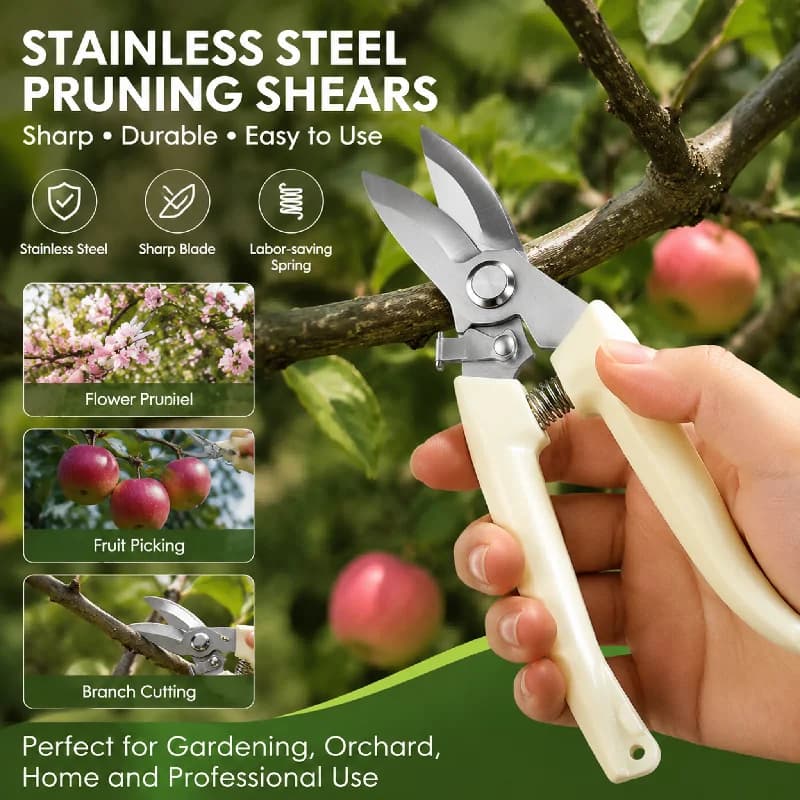 Stainless Steel Pruning Scissors Multifunctional Garden Pruner Hand Shear Clipper Tool 1PC