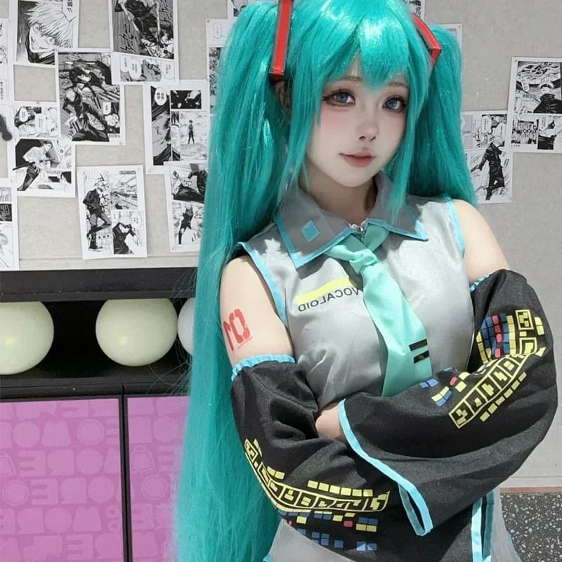Solo Saiyan Performance Vestiti Hatsune Miku MIKU Anime Vestiti Vestiti Cosplay JK Gonna Stesso vestito Parrucca Accessori Halloween