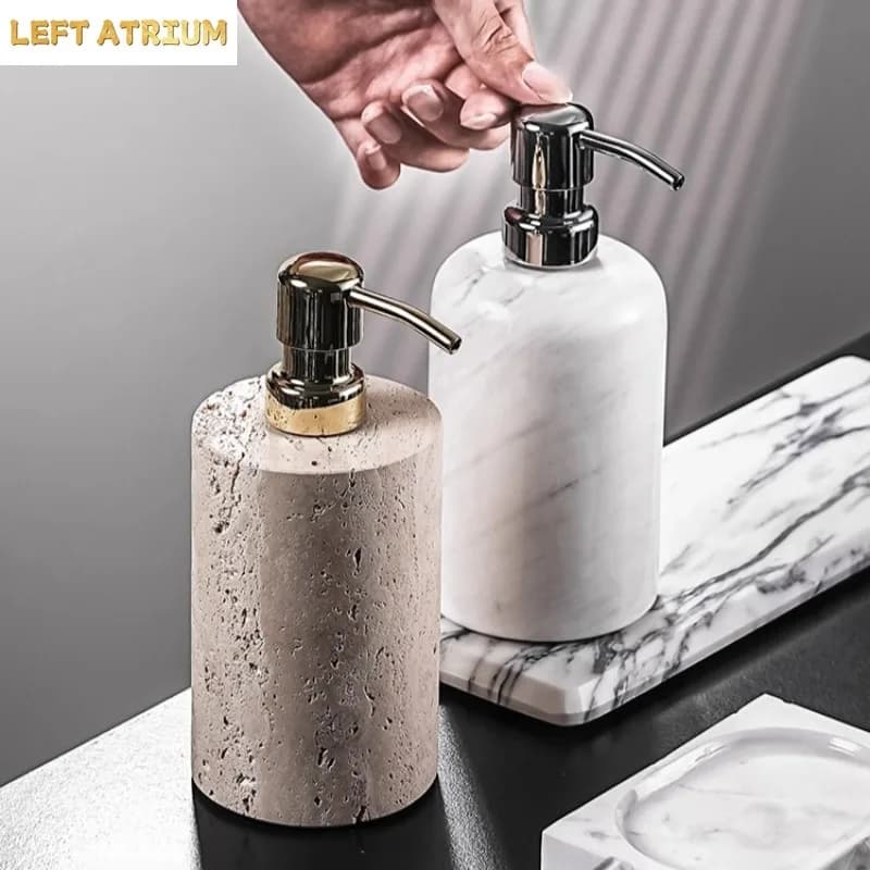 Creative Square Marble Lotion Bottle Hotel Bathroom Shampoo Refill Bottle Household Shower Gel Soap Dispenser Bathroom Accessory