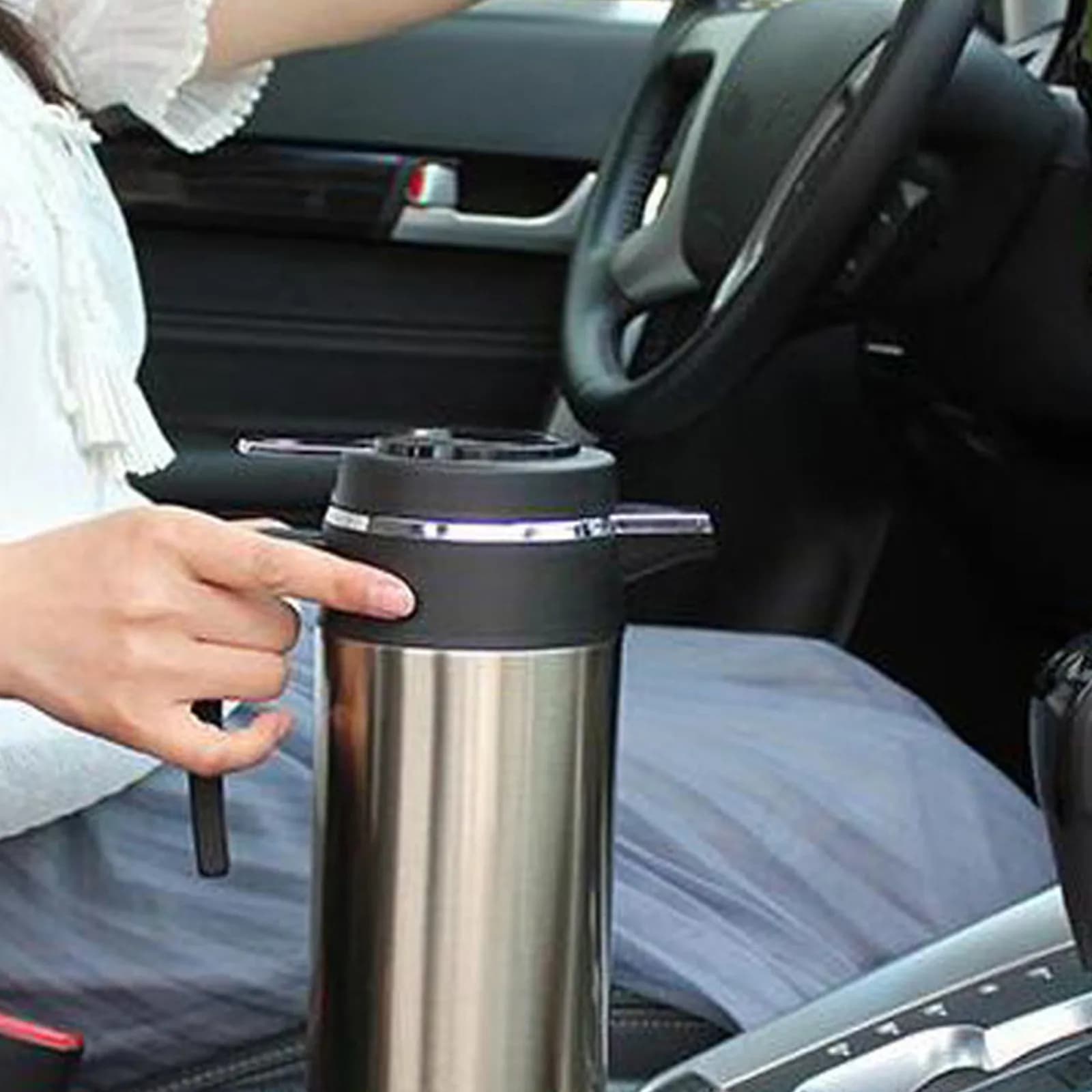 1200Ml Car Kettle 12V Stainless Steel Electric Tea Kettle Fast Heating Water Heater Safe for Travel Family Use