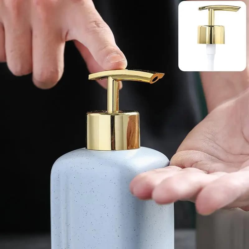 28 Teeth Gold Silver Soap Dispenser Pump Hand Shampoo Bottle Pump Bathroom Press Head Lotion Pump Head Liquid Lotion Accessor