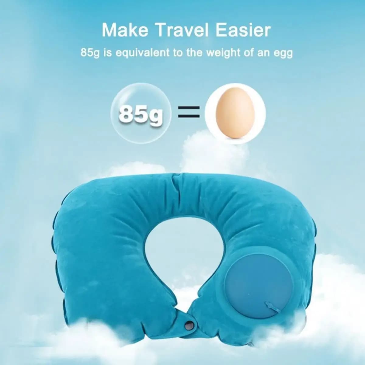 Cuscino da volo gonfiabile a forma di U Cuscino di protezione per il collo ultraleggero portatile per viaggi in aereo da campeggio Risparmia spazio