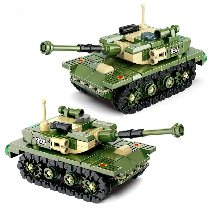 Set da costruzione classico a tema militare con carri armati e navi per bambini: perfetto set regalo per le vacanze con giocattoli decorativi