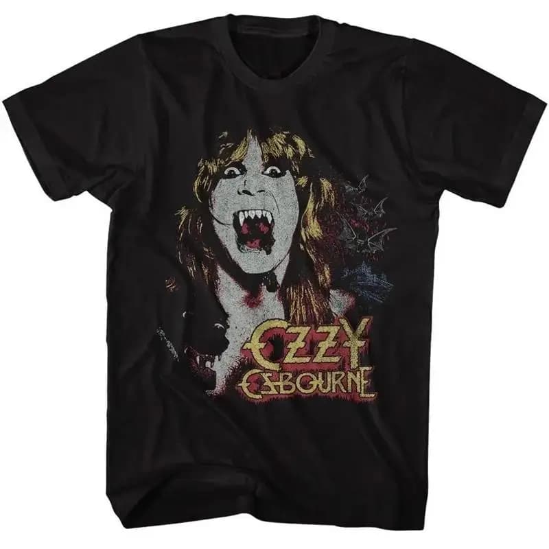 Maglietta con logo Vampire in cotone nero da uomo dalla S alla 4XL