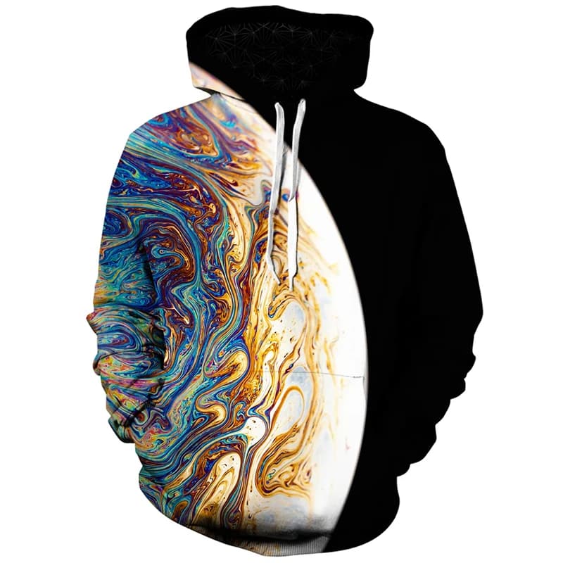 Felpa con cappuccio da uomo 3D Glaxy Universe Graphic Print Casual felpa con cappuccio Pullover Holiday outdoor autunno abbigliamento Harajuku Pullover oversize