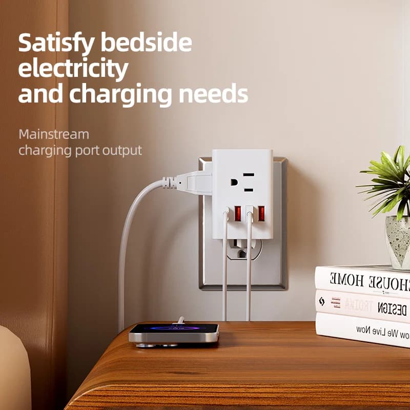 Adattatore da viaggio 7 in 1 presa universale con 3 prese CA, 3 adattatori di alimentazione internazionali a ricarica rapida USB Type-C EU/UK/USA/US pl