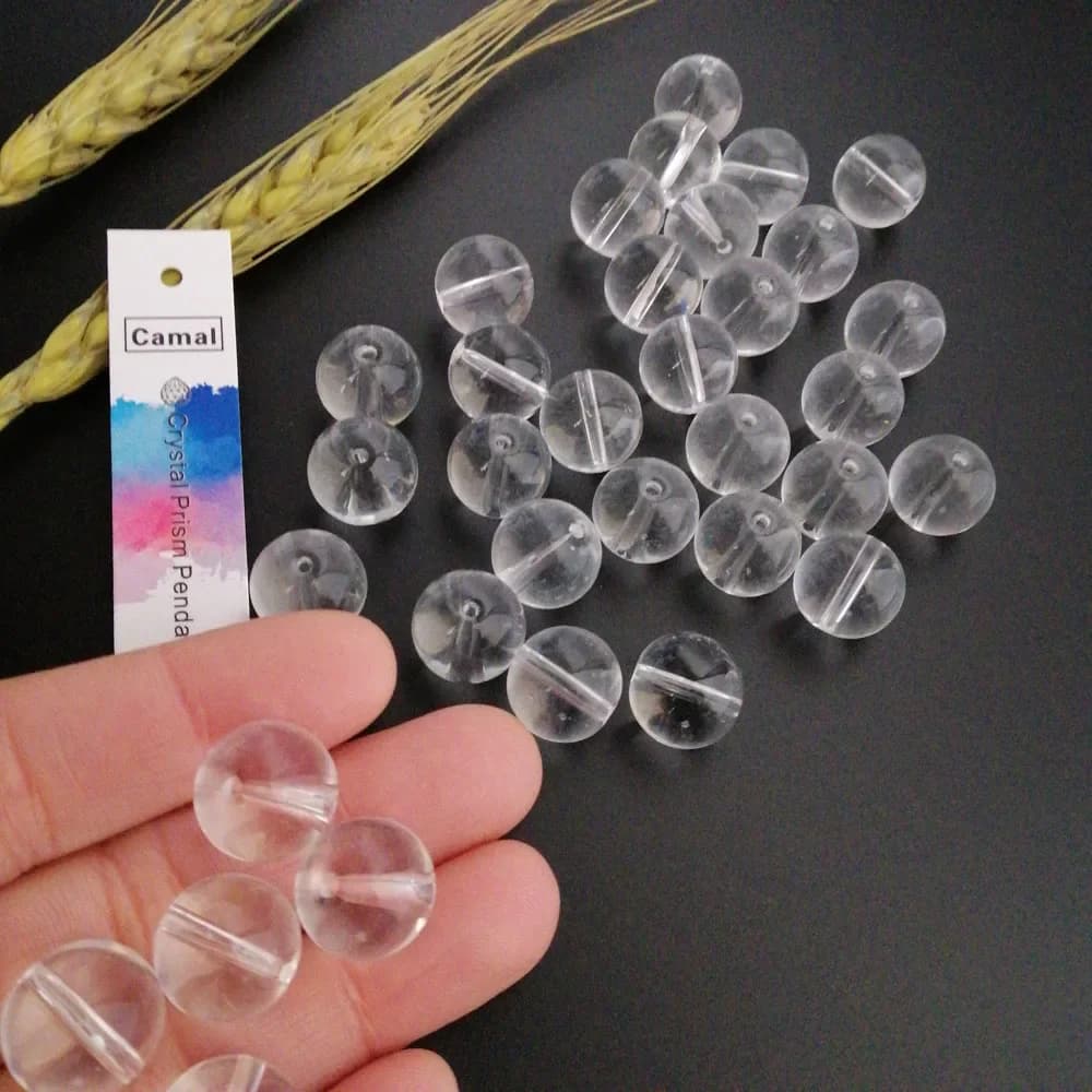 Camal 50 pz 14 MM Cristallo di Vetro Liscio Quarzo Trasparente Perline Sparse Rondelle Palla Per Gioielli FAI DA TE Che Fanno Bracciale Collana Tenda