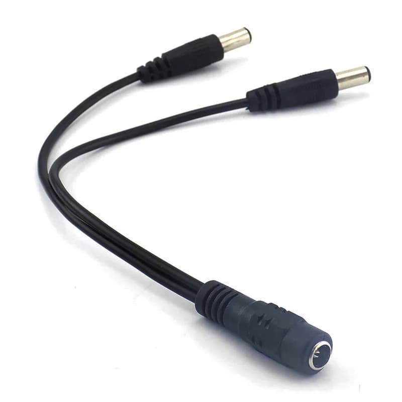 Security Camera 1DC Female To 2 Male plug Power Cord Adapter Connector Cable Jack Splitter For RGB Controller LED Strip A5
