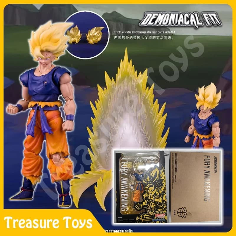 Demoniacal Fit Son Goku Figura Dragon Ball Z SHF Super Saiyan Son Goku Anime Action Figure Modello Fury Awakening Giocattoli per bambini Regali