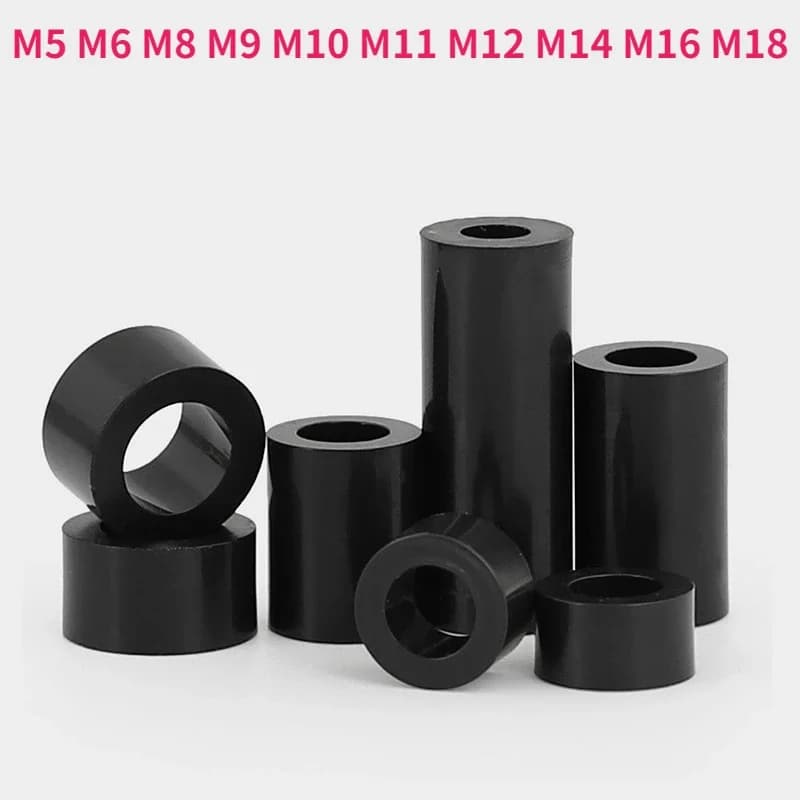 M5 M6 M8 M9 M10 M11 M12 M14 M16 M18 Isolamento ABS Colonna di isolamento Plastica nylon Distanziatore non filettato Rondella distanziatore cava