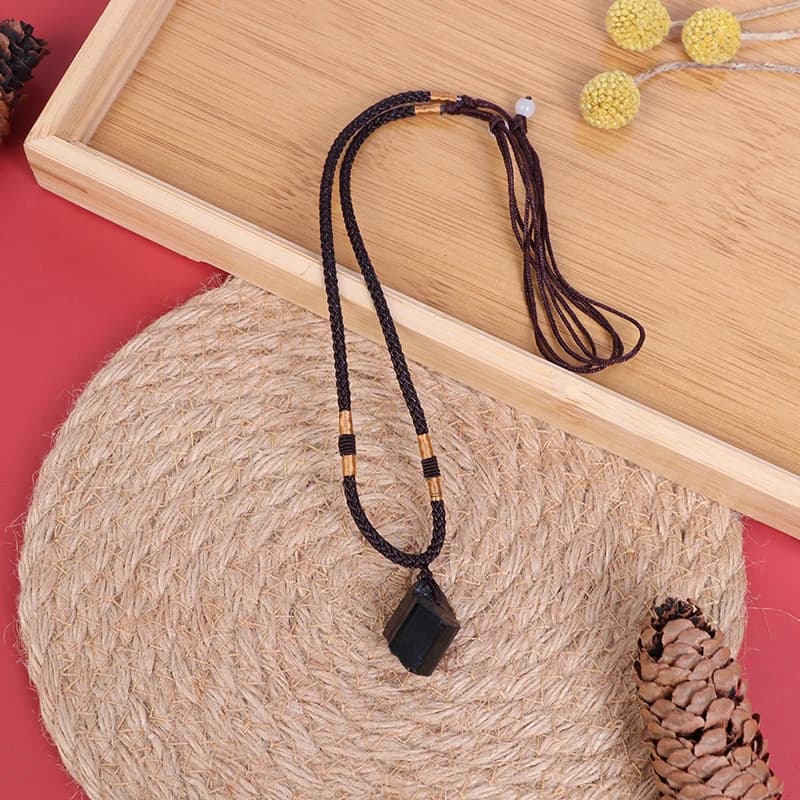 Ciondolo collana in pietra di tormalina nera naturale tormalina nera originale pietra minerale campione accessori per gioielli di moda regalo