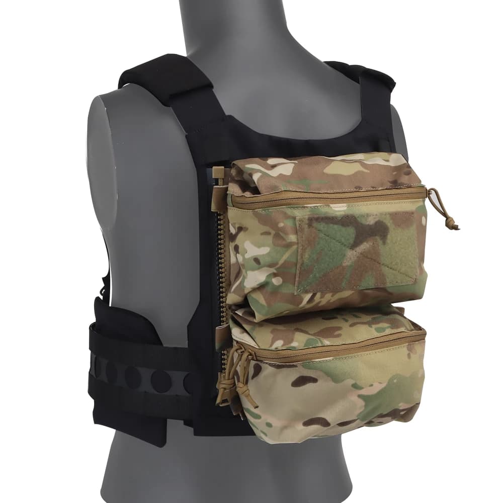 Tattico V5 PC Pannello posteriore Doppia borsa Tasche per uso generale Gilet stile Ferro Portapiatti Borsa per acqua Attrezzatura