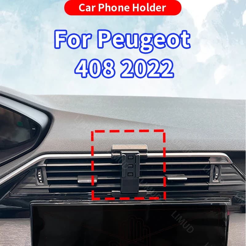 For Peugeot 408 2022-2024 Car Phone Holder Special Fixed Base Mechanical Gravity Bracket Car Interior Accessories
