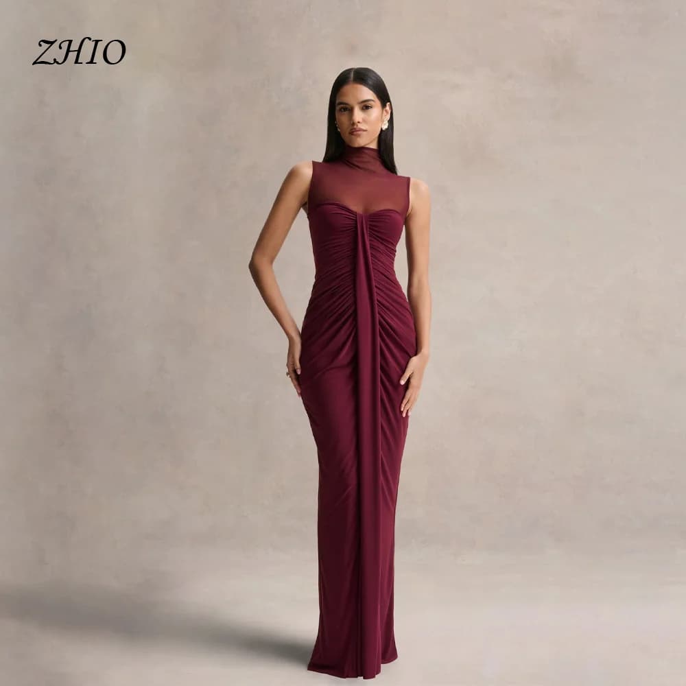 ZHIO Abiti da Sera Formali Sofisticati con Collo Alto Senza Maniche Linea A Vestidos De Noche Elegantes 2026 Personalizzabili
